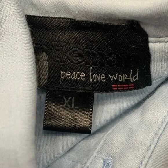 I Am Gentleman (Peace Love World) Blue Short Sleeve Polo Size XL - Picture 4 of 5